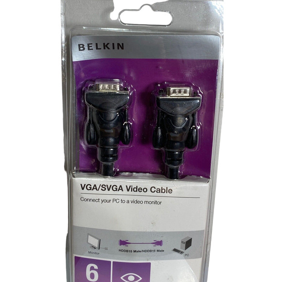 Belkin VGA SVGA Video Cable New In Blister Pack Never Opened - Picture 1 of 6
